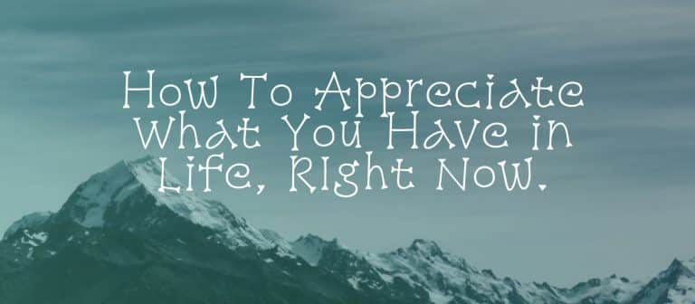 Read more about the article How To Appreciate What You Have In Life, Right Now