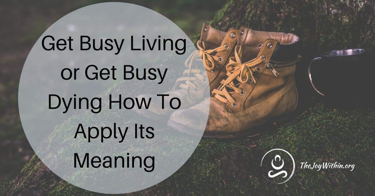 Read more about the article Get Busy Living or Get Busy Dying How To Apply Its Meaning