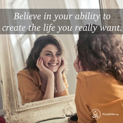 believe in your ability woman mirror
